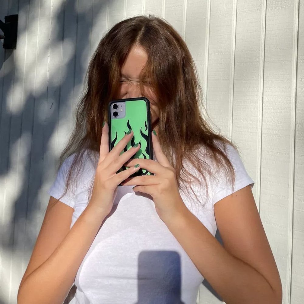 Wildflower Neon Flame iPhone Case
